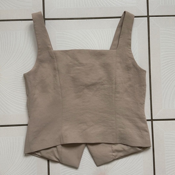 Taupe Button-Front Vest - Picture 5 of 5